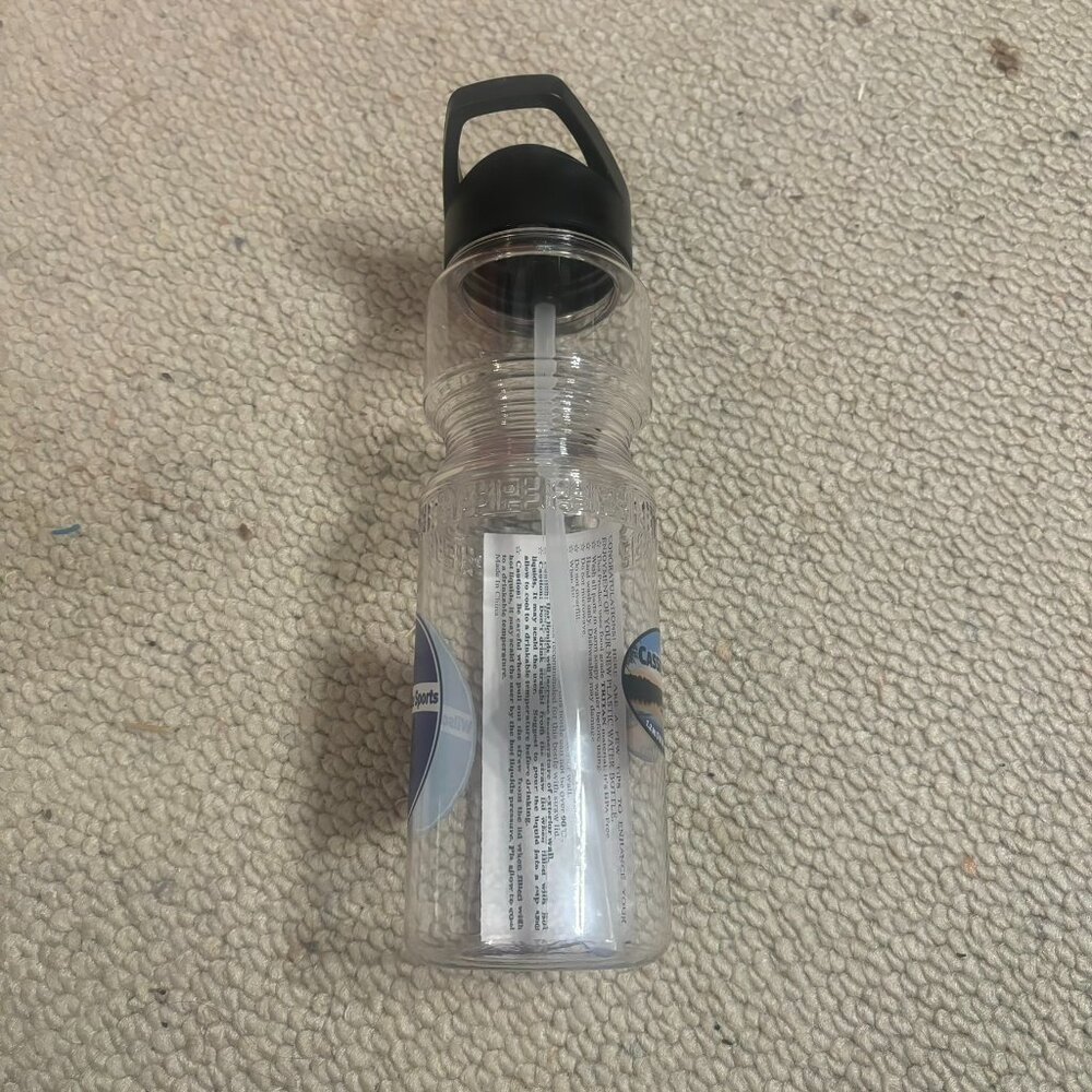 Reusable Plastic Water Bottle with Flip Straw Lid